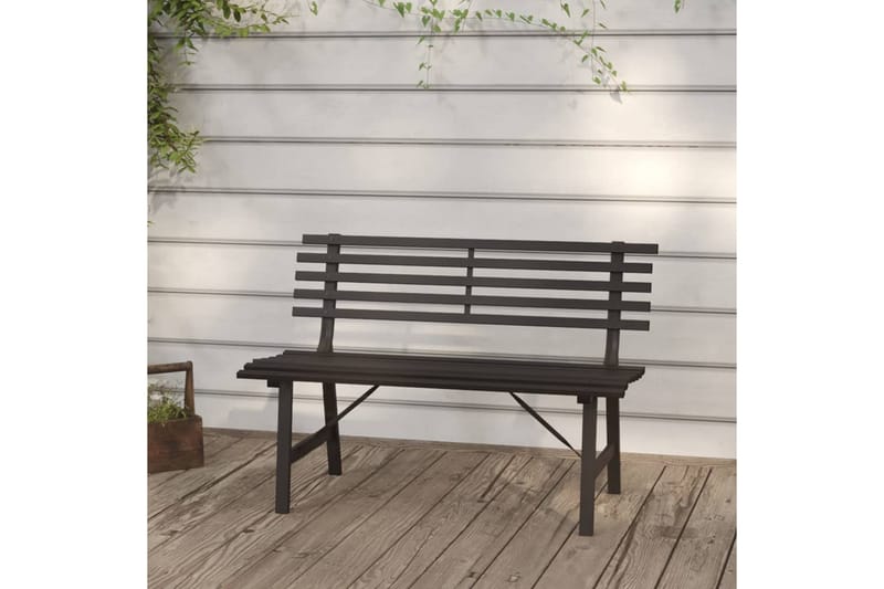 havebænk 110 cm stål sort - Sort - Havemøbler - Havesofaer & bænke - Udendørs bænk & havebænk