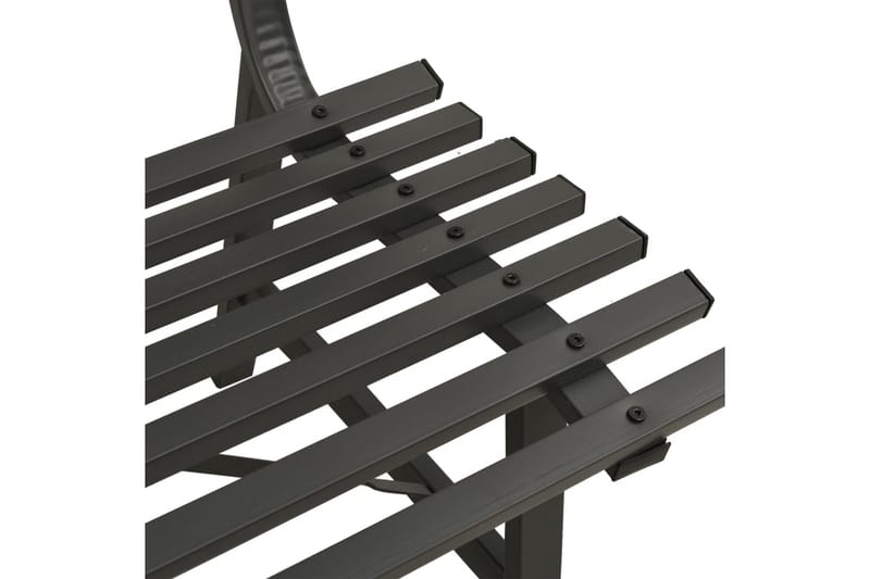 havebænk 110 cm stål sort - Sort - Udendørs bænk & havebænk