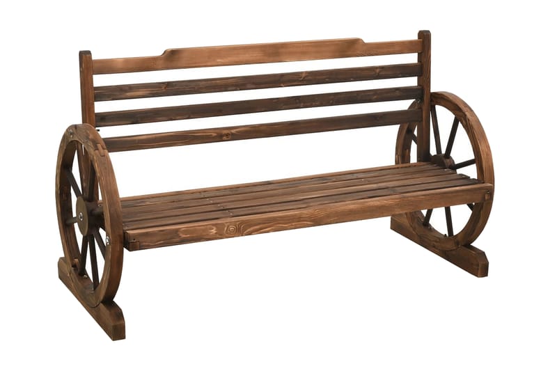 havebænk 112 cm massivt fyrretræ - Brun - Havemøbler - Havesofaer & bænke - Udendørs bænk & havebænk