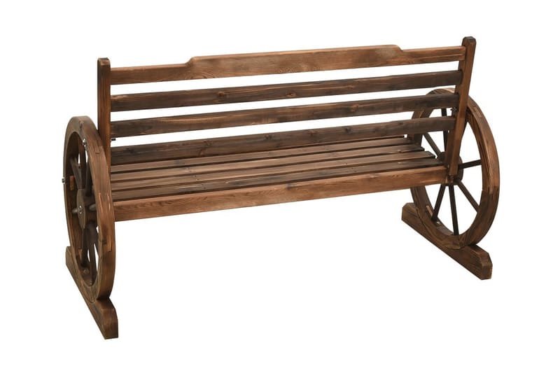 havebænk 112 cm massivt fyrretræ - Brun - Havemøbler - Havesofaer & bænke - Udendørs bænk & havebænk