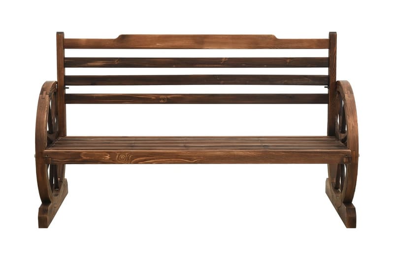 havebænk 112 cm massivt fyrretræ - Brun - Havemøbler - Havesofaer & bænke - Udendørs bænk & havebænk