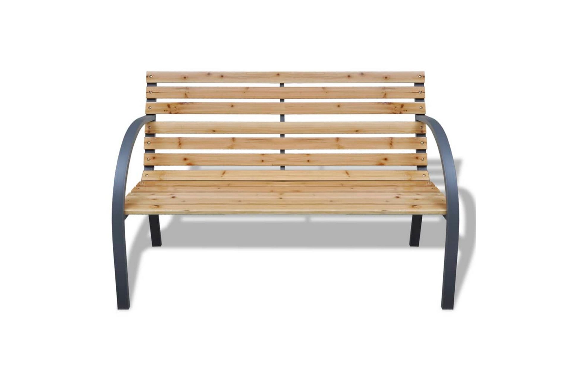 Havebænk 112 Cm Træ Og Jern - Brun - Havemøbler - Havesofaer & bænke - Udendørs bænk & havebænk