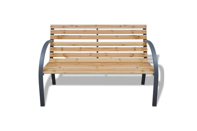 Havebænk 112 Cm Træ Og Jern - Brun - Havemøbler - Havesofaer & bænke - Udendørs bænk & havebænk