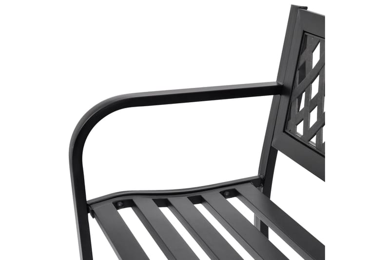 Havebænk 118 Cm Stål Sort - Sort - Havemøbler - Havesofaer & bænke - Udendørs bænk & havebænk