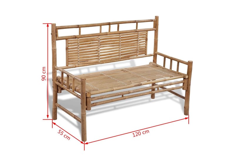 Havebænk 120 Cm Bambus - Brun - Havemøbler - Havesofaer & bænke - Udendørs bænk & havebænk