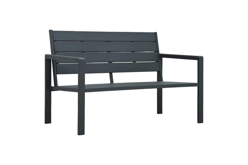 Havebænk 120 Cm Hdpe Trælook Grå - Grå - Havemøbler - Havesofaer & bænke - Udendørs bænk & havebænk