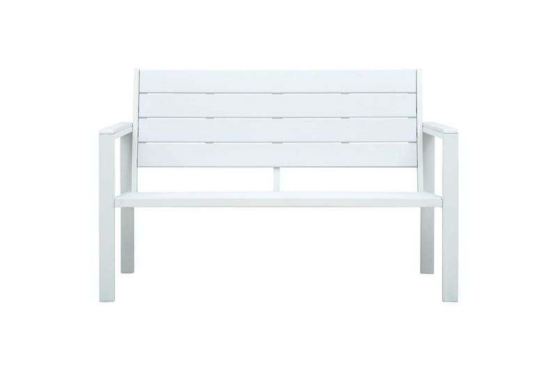 Havebænk 120 Cm Hdpe Trælook Hvid - Hvid - Havemøbler - Havesofaer & bænke - Udendørs bænk & havebænk