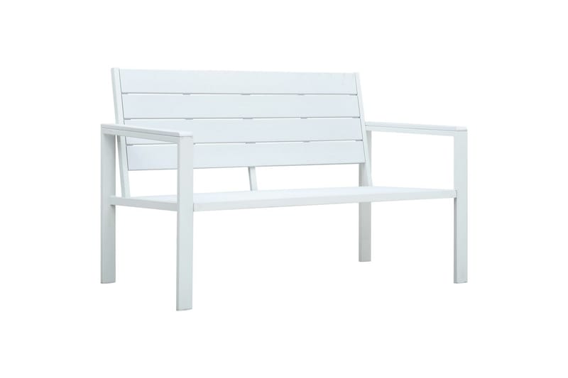 Havebænk 120 Cm Hdpe Trælook Hvid - Hvid - Havemøbler - Havesofaer & bænke - Udendørs bænk & havebænk