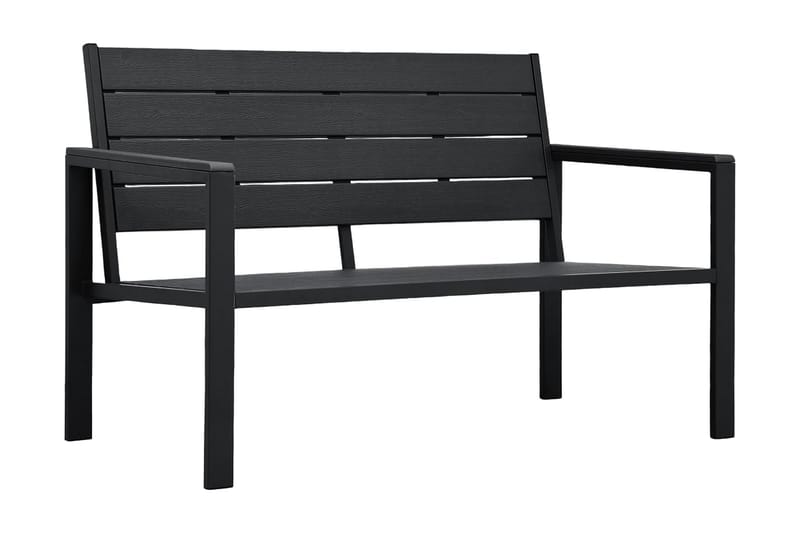 Havebænk 120 Cm Hdpe Trælook Sort - Sort - Havemøbler - Havesofaer & bænke - Udendørs bænk & havebænk