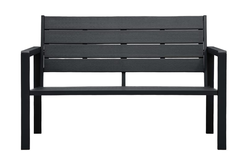 Havebænk 120 Cm Hdpe Trælook Sort - Sort - Havemøbler - Havesofaer & bænke - Udendørs bænk & havebænk