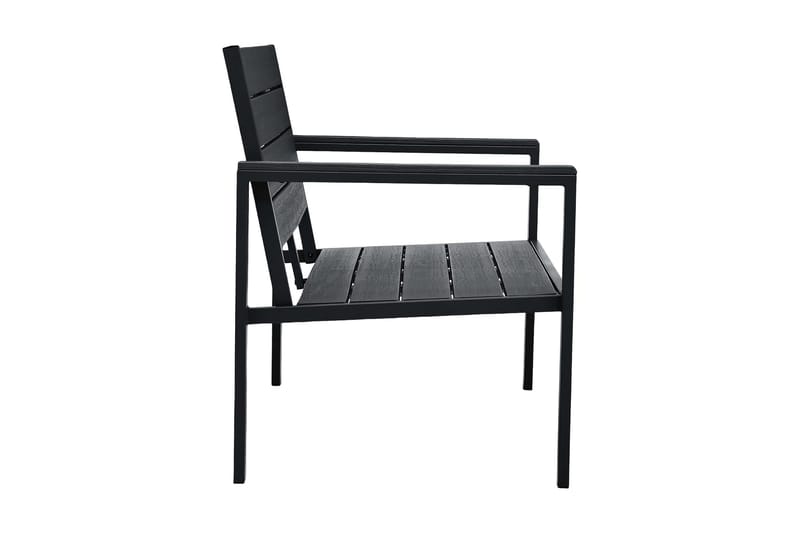 Havebænk 120 Cm Hdpe Trælook Sort - Sort - Havemøbler - Havesofaer & bænke - Udendørs bænk & havebænk