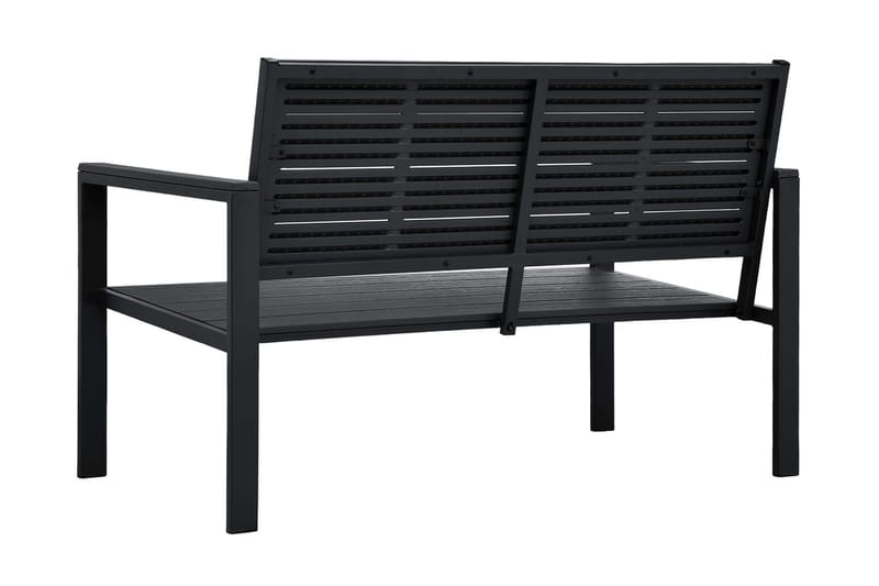 Havebænk 120 Cm Hdpe Trælook Sort - Sort - Havemøbler - Havesofaer & bænke - Udendørs bænk & havebænk