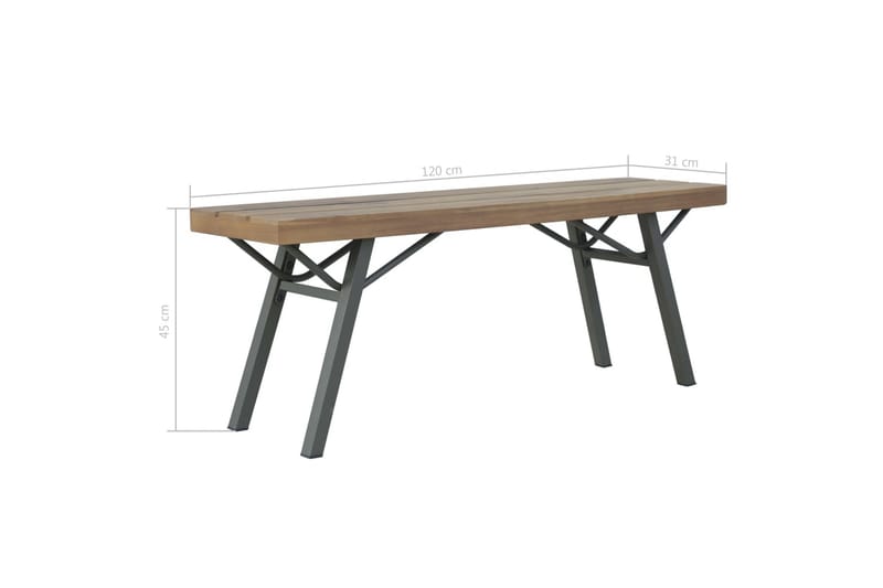 Havebænk 120 Cm Massivt Akacietræ - Brun - Havemøbler - Havesofaer & bænke - Udendørs bænk & havebænk