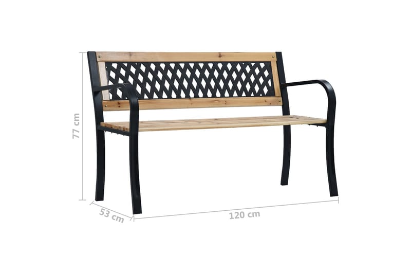 Havebænk 120 Cm Træ - Brun - Havemøbler - Havesofaer & bænke - Udendørs bænk & havebænk