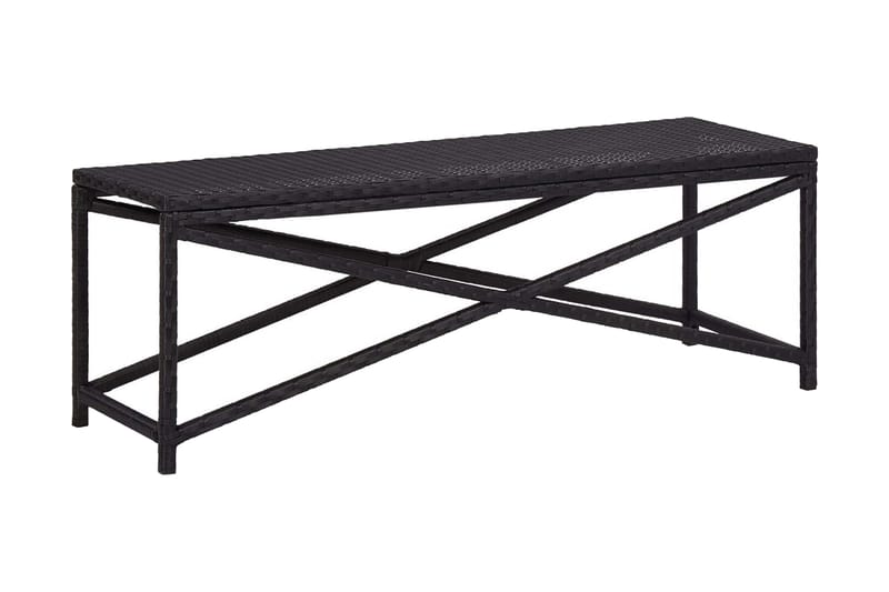 Havebænk 120 Cm Polyrattan Sort - Sort - Havemøbler - Havesofaer & bænke - Udendørs bænk & havebænk