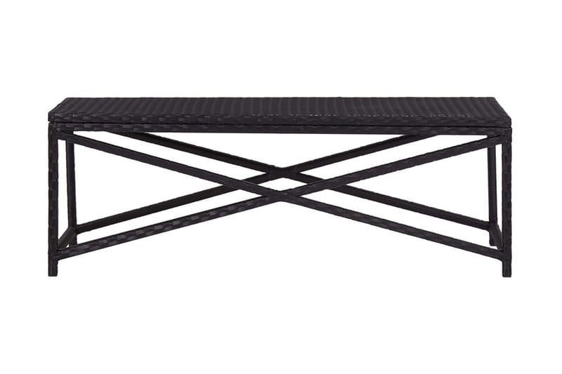 Havebænk 120 Cm Polyrattan Sort - Sort - Havemøbler - Havesofaer & bænke - Udendørs bænk & havebænk