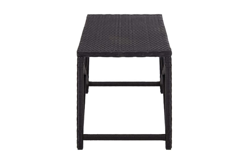 Havebænk 120 Cm Polyrattan Sort - Sort - Havemøbler - Havesofaer & bænke - Udendørs bænk & havebænk