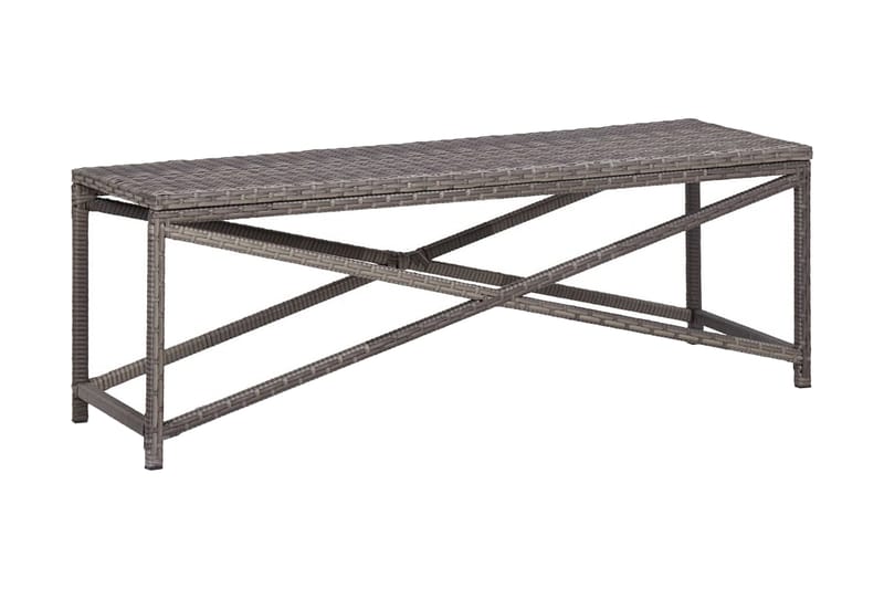 Havebænk 120 Cm Polyrattan Grå - Grå - Havemøbler - Havesofaer & bænke - Udendørs bænk & havebænk