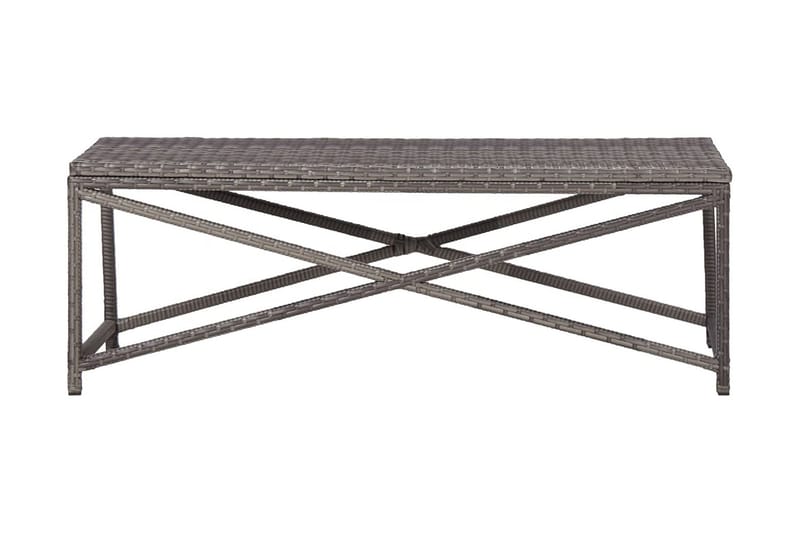 Havebænk 120 Cm Polyrattan Grå - Grå - Havemøbler - Havesofaer & bænke - Udendørs bænk & havebænk