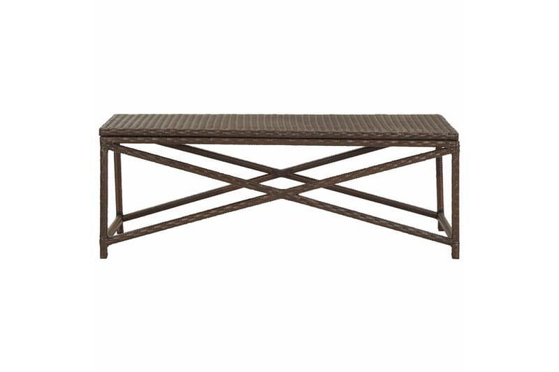 havebænk 120 cm polyrattan brun - Brun - Havemøbler - Havesofaer & bænke - Udendørs bænk & havebænk