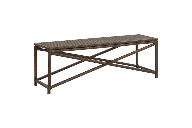 havebænk 120 cm polyrattan brun - Brun - Havemøbler - Havesofaer & bænke - Udendørs bænk & havebænk
