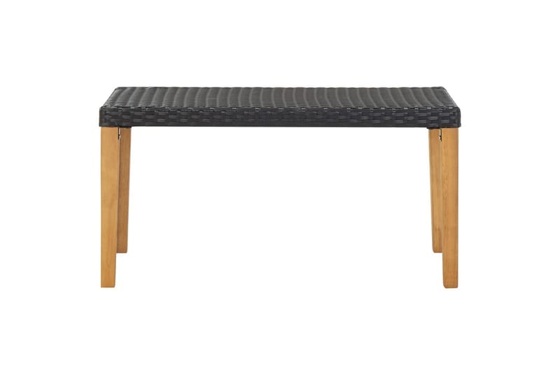 havebænk 120 cm polyrattan og massivt akacietræ sort - Sort - Udendørs bænk & havebænk