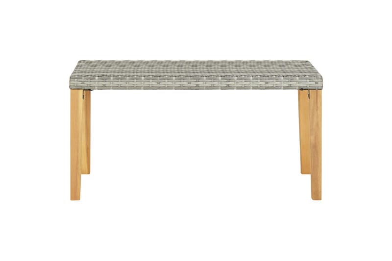 havebænk 120 cm polyrattan og massivt akacietræ grå - Sort - Havemøbler - Havesofaer & bænke - Udendørs bænk & havebænk
