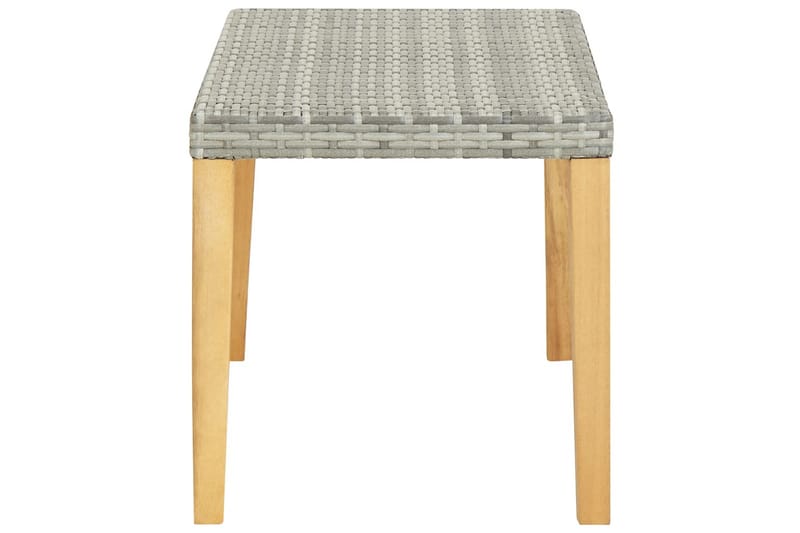 havebænk 120 cm polyrattan og massivt akacietræ grå - Sort - Havemøbler - Havesofaer & bænke - Udendørs bænk & havebænk
