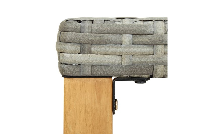 havebænk 120 cm polyrattan og massivt akacietræ grå - Sort - Havemøbler - Havesofaer & bænke - Udendørs bænk & havebænk