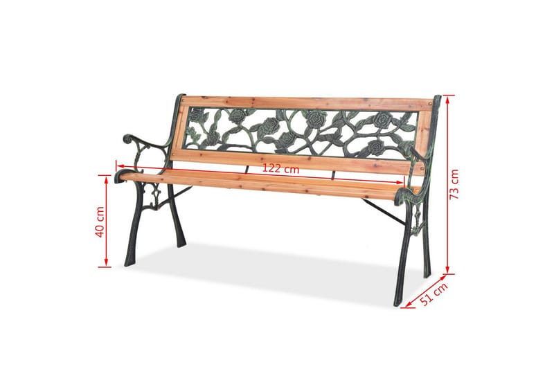 Havebænk 122 Cm Træ - Brun - Havemøbler - Havesofaer & bænke - Udendørs bænk & havebænk