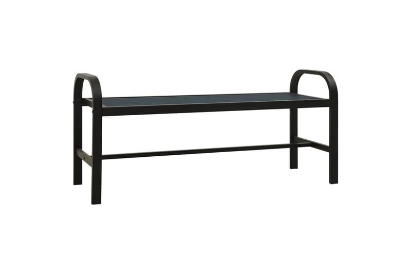 havebænk 124,5 cm stål og WPC sort - Sort - Havemøbler - Havesofaer & bænke - Udendørs bænk & havebænk