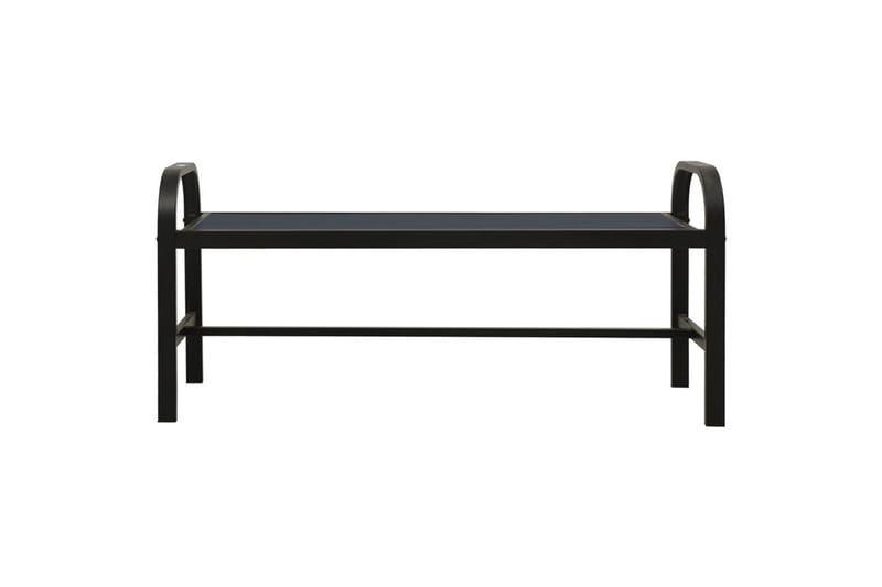 havebænk 124,5 cm stål og WPC sort - Sort - Havemøbler - Havesofaer & bænke - Udendørs bænk & havebænk