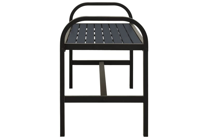 havebænk 124,5 cm stål og WPC sort - Sort - Havemøbler - Havesofaer & bænke - Udendørs bænk & havebænk