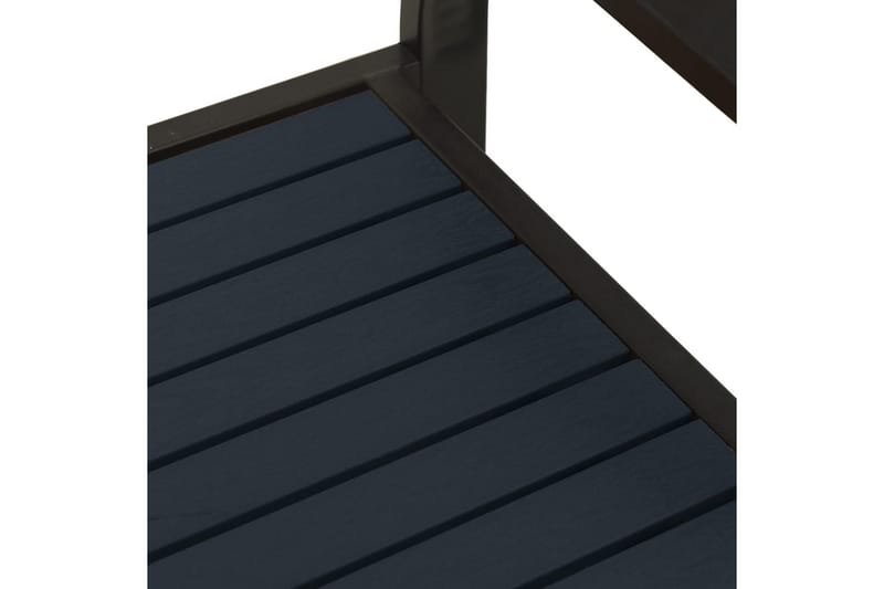 havebænk 124,5 cm stål og WPC sort - Sort - Havemøbler - Havesofaer & bænke - Udendørs bænk & havebænk