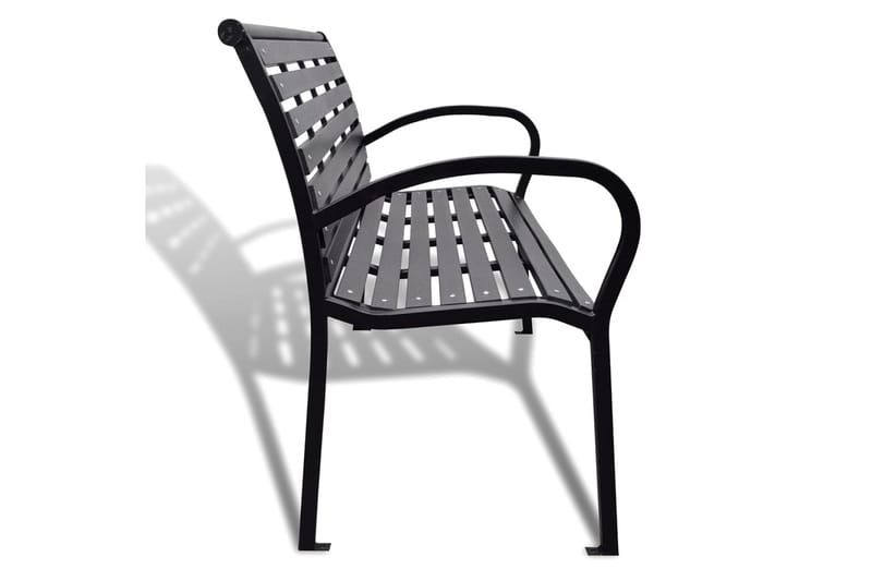 Havebænk 125 Cm Stål Og Wpc Sort - Sort - Havemøbler - Havesofaer & bænke - Udendørs bænk & havebænk