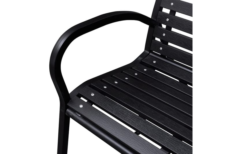 Havebænk 125 Cm Stål Og Wpc Sort - Sort - Havemøbler - Havesofaer & bænke - Udendørs bænk & havebænk