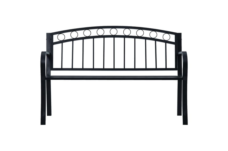 Havebænk 125 Cm Stål Sort - Sort - Havemøbler - Havesofaer & bænke - Udendørs bænk & havebænk