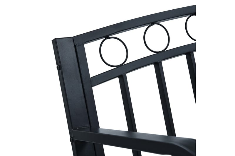 Havebænk 125 Cm Stål Sort - Sort - Havemøbler - Havesofaer & bænke - Udendørs bænk & havebænk