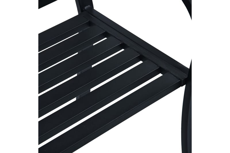 Havebænk 125 Cm Stål Sort - Sort - Havemøbler - Havesofaer & bænke - Udendørs bænk & havebænk
