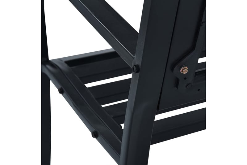 Havebænk 125 Cm Stål Sort - Sort - Havemøbler - Havesofaer & bænke - Udendørs bænk & havebænk