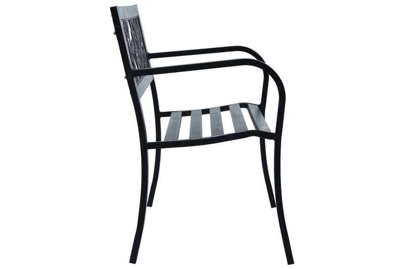Havebænk 125 Cm Stål Sort - Sort - Havemøbler - Havesofaer & bænke - Udendørs bænk & havebænk