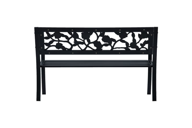 Havebænk 125 Cm Stål Sort - Sort - Havemøbler - Havesofaer & bænke - Udendørs bænk & havebænk
