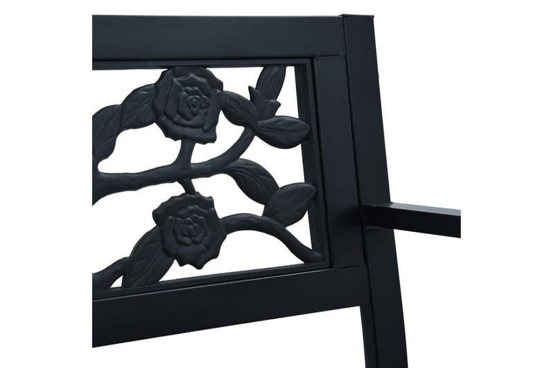 Havebænk 125 Cm Stål Sort - Sort - Havemøbler - Havesofaer & bænke - Udendørs bænk & havebænk