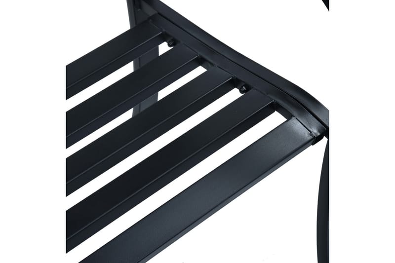 Havebænk 125 Cm Stål Sort - Sort - Havemøbler - Havesofaer & bænke - Udendørs bænk & havebænk