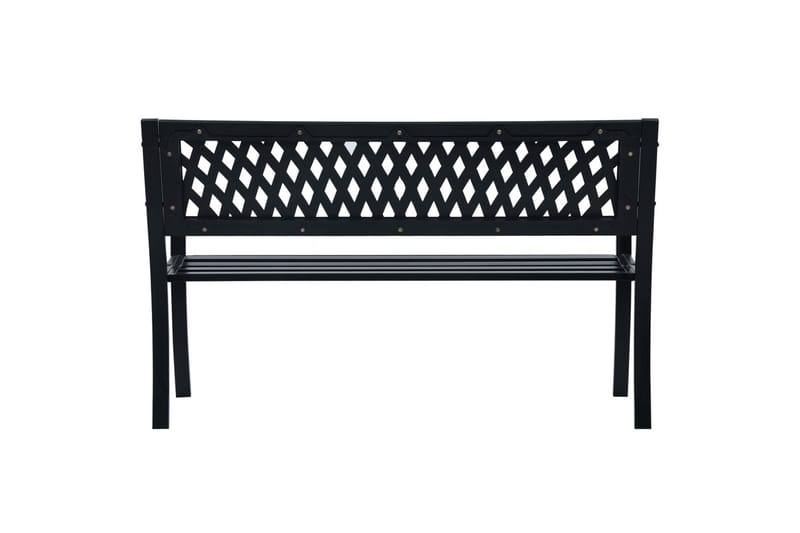 Havebænk 125 Cm Stål Sort - Sort - Havemøbler - Havesofaer & bænke - Udendørs bænk & havebænk