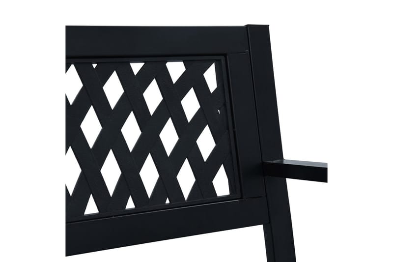 Havebænk 125 Cm Stål Sort - Sort - Havemøbler - Havesofaer & bænke - Udendørs bænk & havebænk