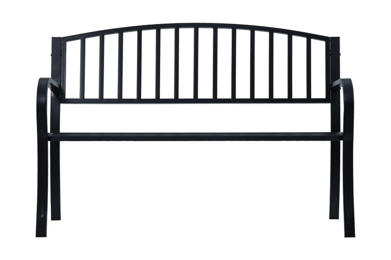 Havebænk 125 cm Stål Sort - Sort - Havemøbler - Havesofaer & bænke - Udendørs bænk & havebænk