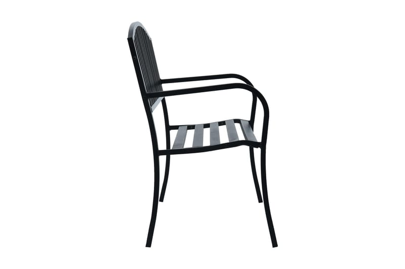 Havebænk 125 cm Stål Sort - Sort - Havemøbler - Havesofaer & bænke - Udendørs bænk & havebænk