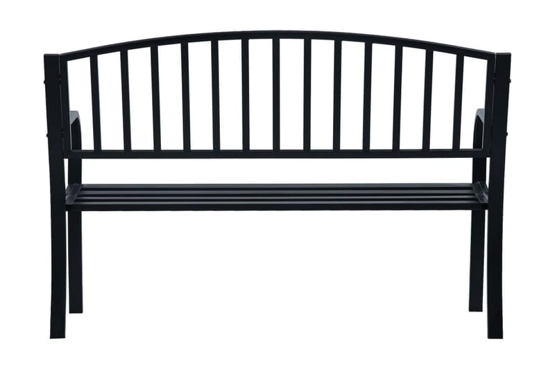 Havebænk 125 cm Stål Sort - Sort - Havemøbler - Havesofaer & bænke - Udendørs bænk & havebænk