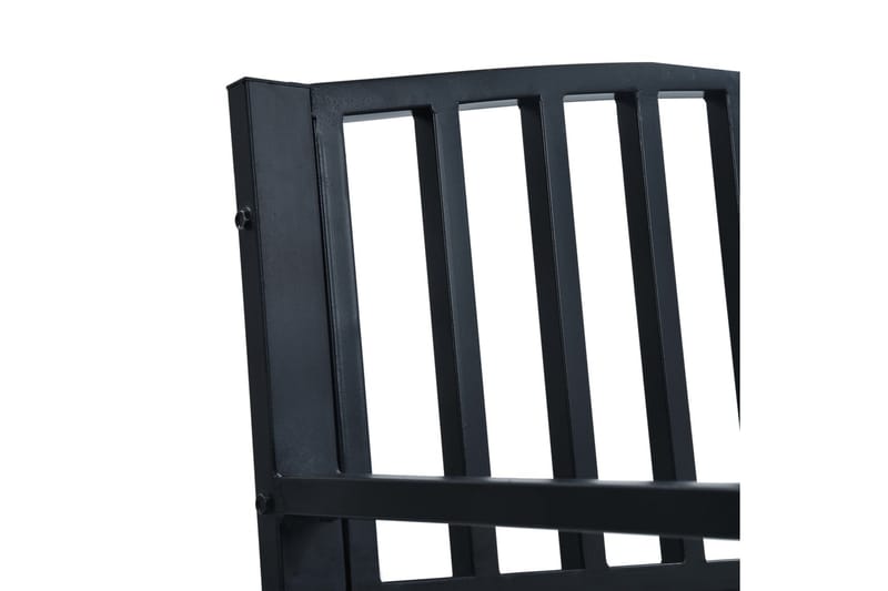 Havebænk 125 cm Stål Sort - Sort - Havemøbler - Havesofaer & bænke - Udendørs bænk & havebænk